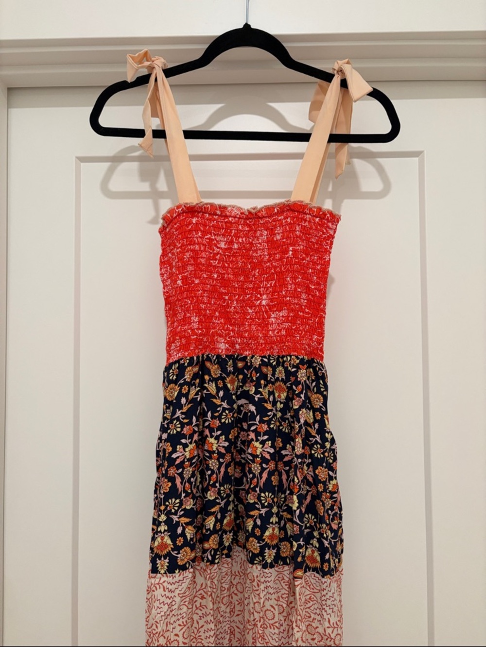 LAST ONE NEW [Haptics] Vacay Vibes Floral Smocked Tiered Maxi Dress Women's S - Picture 5 of 10